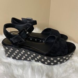 BRIAN ATWOOD SILVER STUDDED SUEDE SANDAL